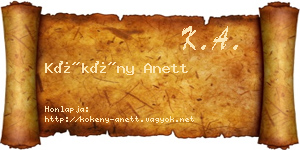 Kökény Anett névjegykártya