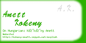 anett kokeny business card